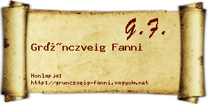 Grünczveig Fanni névjegykártya